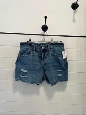 Old Navy Distressed Denim Cutoff Shorts in Dark Blue Wash